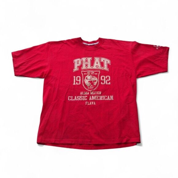 Phat Farm Vintage 90s Alma Mater Classic American Flava T-Shirt Red Men's XL - Picture 1 of 8